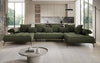 Luxuriöses Designer U-Sofa Sydney Bouclé – Elektrische Schlaffunktion, Stauraum, Höchster Komfort