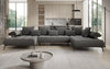 Luxuriöses Designer U-Sofa Sydney Bouclé – Elektrische Schlaffunktion, Stauraum, Höchster Komfort