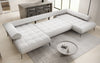 Luxuriöses Designer U-Sofa Sydney Bouclé – Elektrische Schlaffunktion, Stauraum, Höchster Komfort