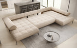 Lade das Bild in den Galerie-Viewer, Luxuriöses Designer U-Sofa Sydney mit elektrischer Schlaffunktion &amp; Bouclé-Stoff
