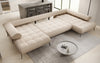 Luxuriöses Designer U-Sofa Sydney Bouclé – Elektrische Schlaffunktion, Stauraum, Höchster Komfort