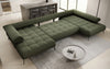 Luxuriöses Designer U-Sofa Sydney Bouclé – Elektrische Schlaffunktion, Stauraum, Höchster Komfort