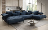 Luxuriöses Sydney U-Sofa aus Samt mit Elektrischer Schlaffunktion & Stauraum