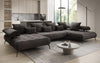 Luxuriöses Sydney U-Sofa aus Samt mit Elektrischer Schlaffunktion & Stauraum