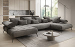 Lade das Bild in den Galerie-Viewer, Luxuriöses Sydney U-Sofa aus Samt mit Elektrischer Schlaffunktion &amp; Stauraum
