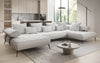 Luxuriöses Designer U-Sofa Sydney Bouclé – Elektrische Schlaffunktion, Stauraum, Höchster Komfort