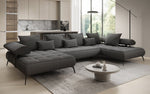Lade das Bild in den Galerie-Viewer, Luxuriöses Designer U-Sofa Sydney Bouclé – Elektrische Schlaffunktion, Stauraum, Höchster Komfort
