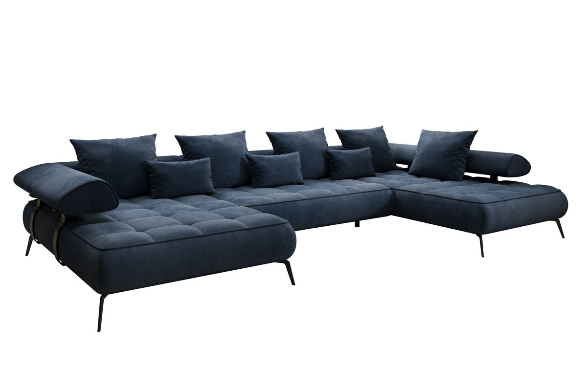 Luxuriöses Sydney U-Sofa aus Samt mit Elektrischer Schlaffunktion & Stauraum