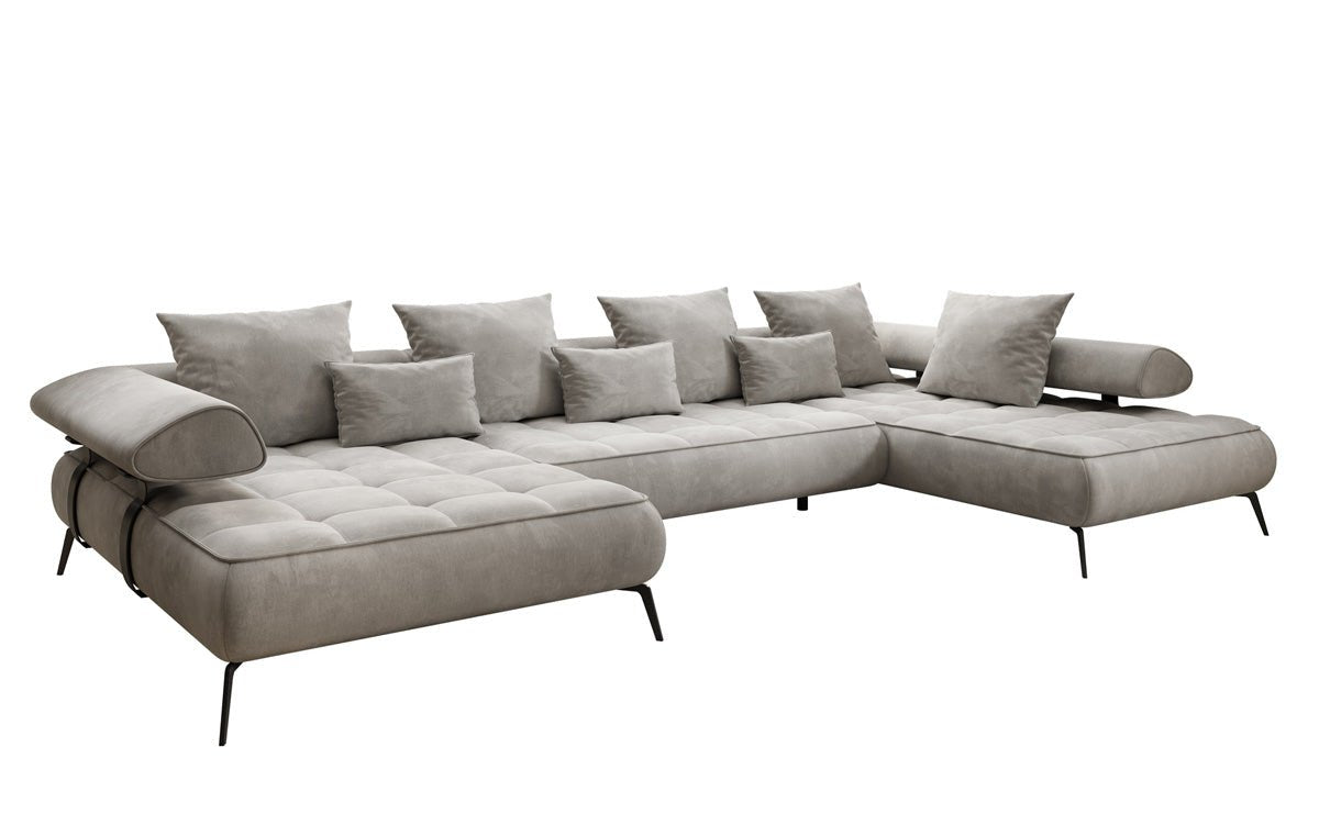 Luxuriöses Sydney U-Sofa aus Samt mit Elektrischer Schlaffunktion & Stauraum