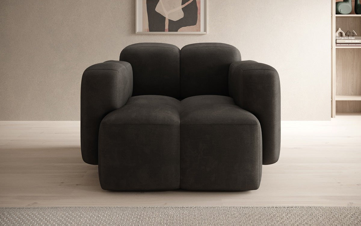 Luxuriöser Samt-Sessel Celly: Bequemer Designer-Einzelsessel für stilvolle Wohnräume