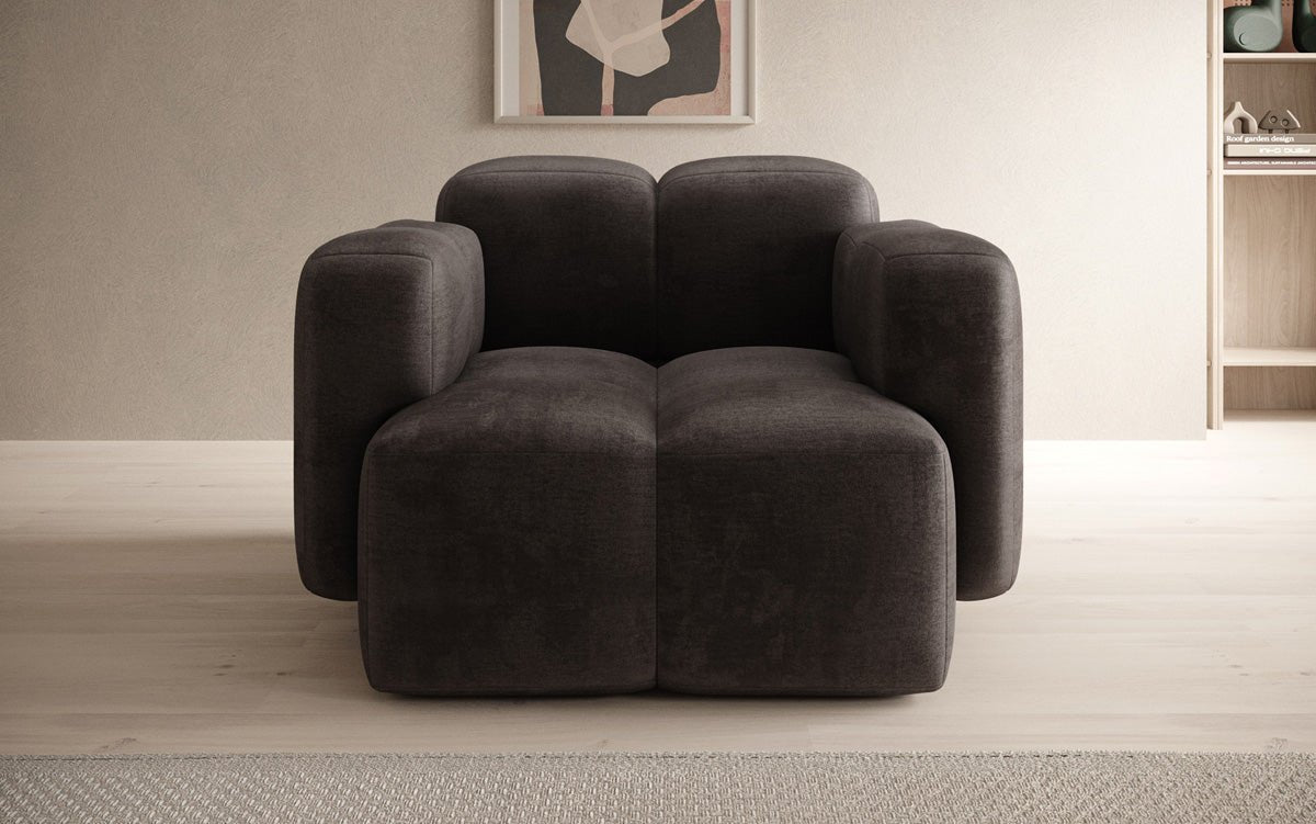 Luxuriöser Samt-Sessel Celly: Bequemer Designer-Einzelsessel für stilvolle Wohnräume