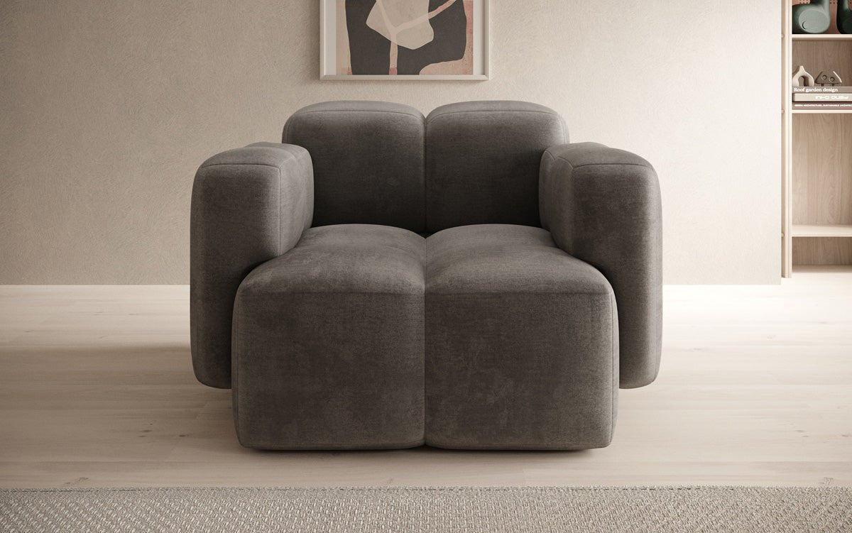 Luxuriöser Samt-Sessel Celly: Bequemer Designer-Einzelsessel für stilvolle Wohnräume