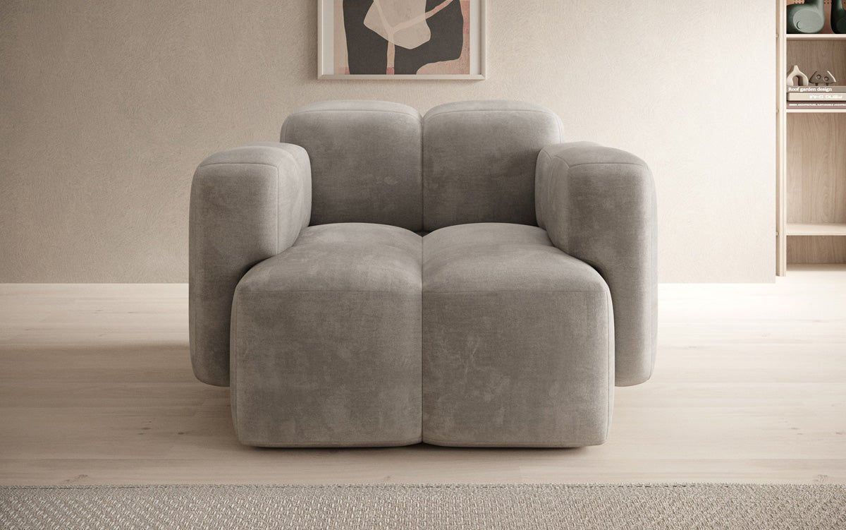 Luxuriöser Samt-Sessel Celly: Bequemer Designer-Einzelsessel für stilvolle Wohnräume