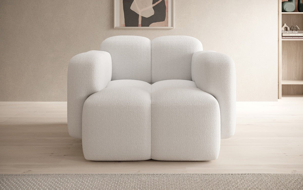 Exklusiver Designer Bouclé Sessel Celly – Stilvoller, Komfortabler Armlehnstuhl