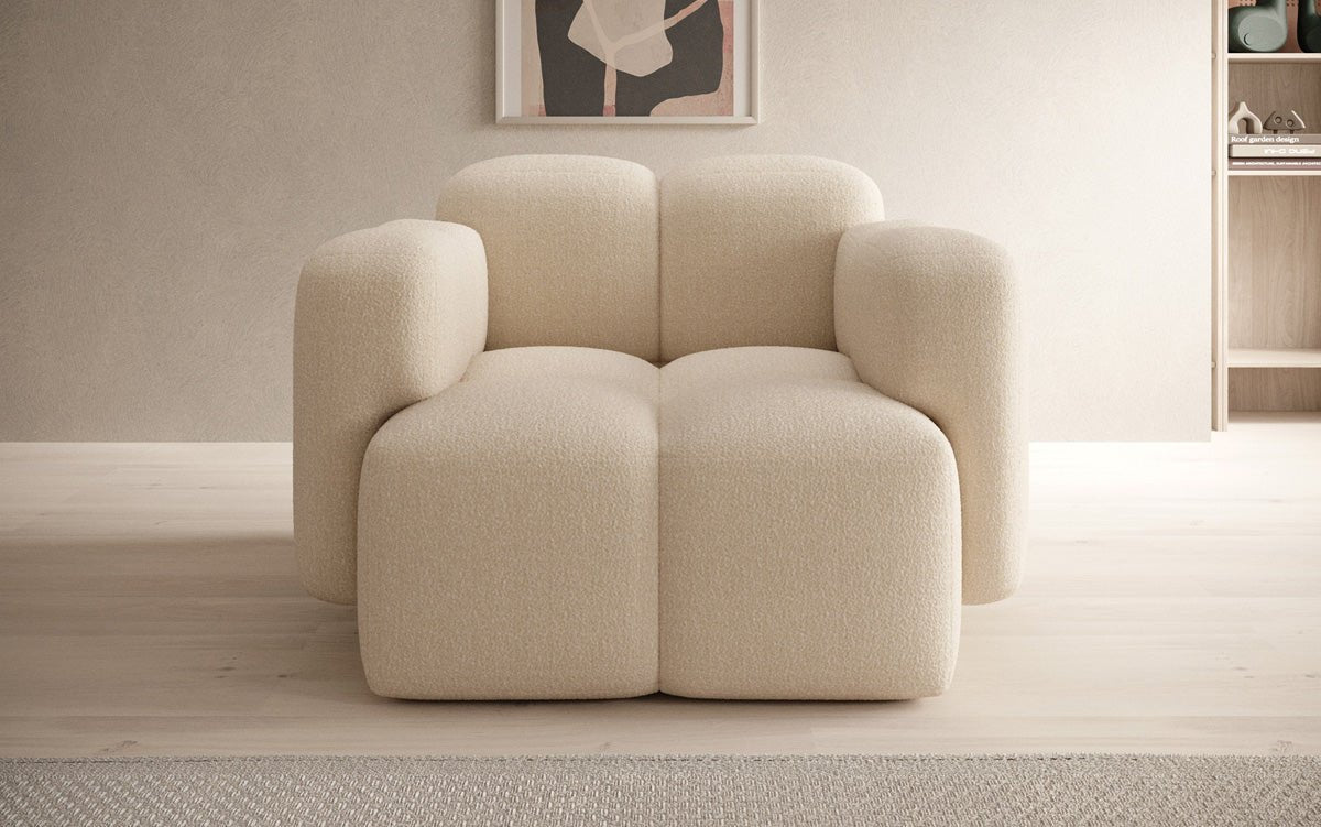 Exklusiver Designer Bouclé Sessel Celly – Stilvoller, Komfortabler Armlehnstuhl