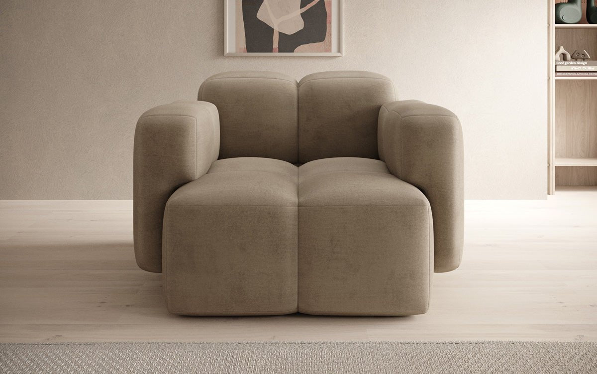 Luxuriöser Samt-Sessel Celly: Bequemer Designer-Einzelsessel für stilvolle Wohnräume