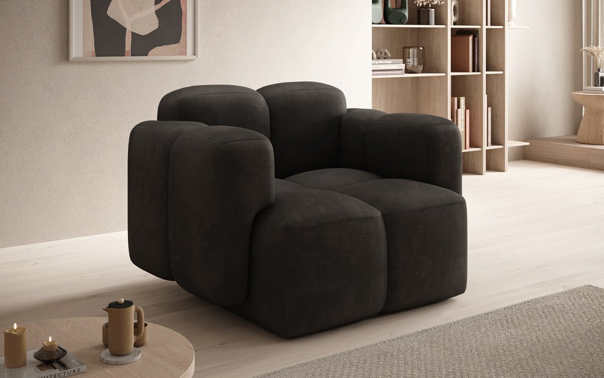 Luxuriöser Samt-Sessel Celly: Bequemer Designer-Einzelsessel für stilvolle Wohnräume