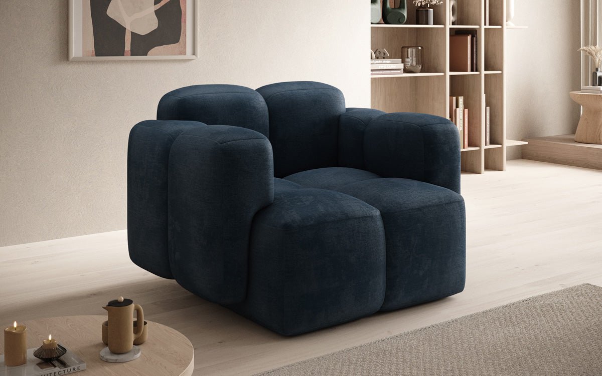 Luxuriöser Samt-Sessel Celly: Bequemer Designer-Einzelsessel für stilvolle Wohnräume