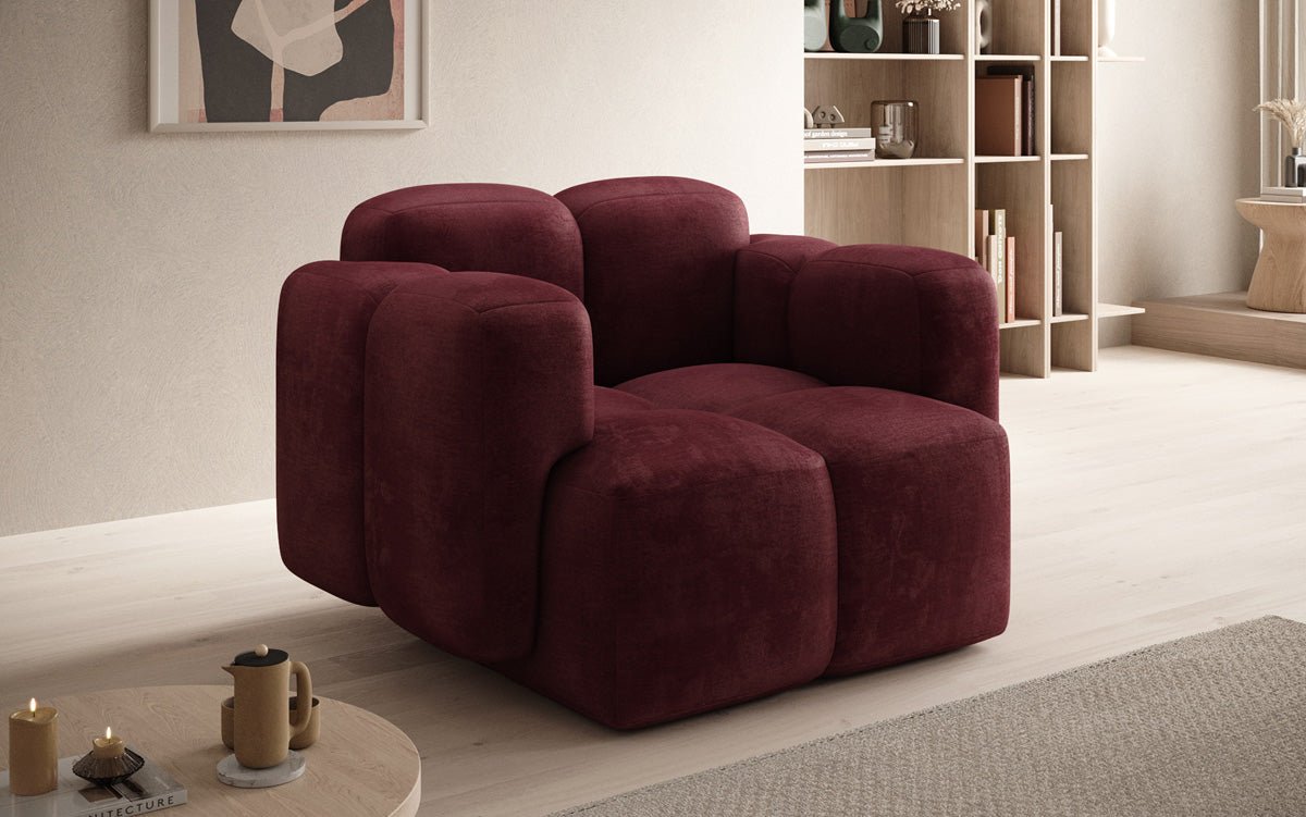 Luxuriöser Samt-Sessel Celly: Bequemer Designer-Einzelsessel für stilvolle Wohnräume