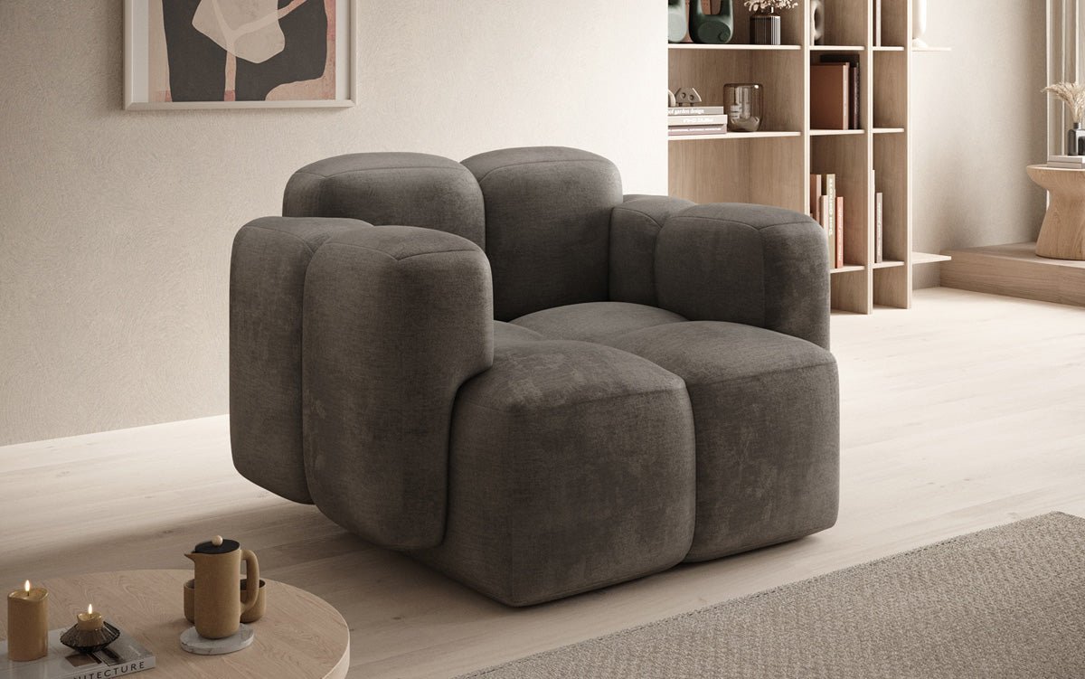 Luxuriöser Samt-Sessel Celly: Bequemer Designer-Einzelsessel für stilvolle Wohnräume