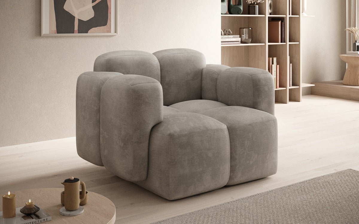 Luxuriöser Samt-Sessel Celly: Bequemer Designer-Einzelsessel für stilvolle Wohnräume