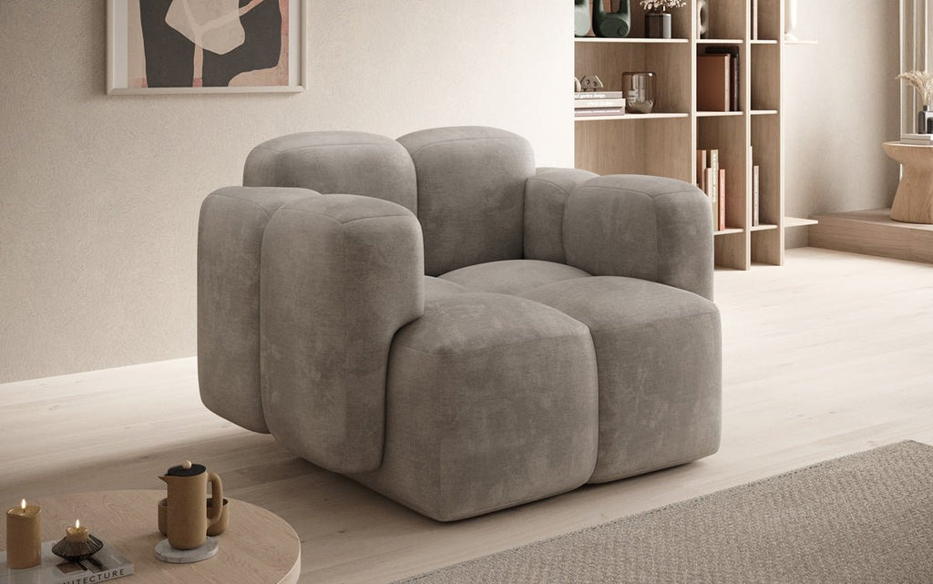 Luxuriöser Samt-Sessel Celly: Bequemer Designer-Einzelsessel für stilvolle Wohnräume