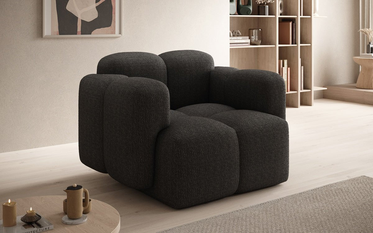 Exklusiver Designer Bouclé Sessel Celly – Stilvoller, Komfortabler Armlehnstuhl