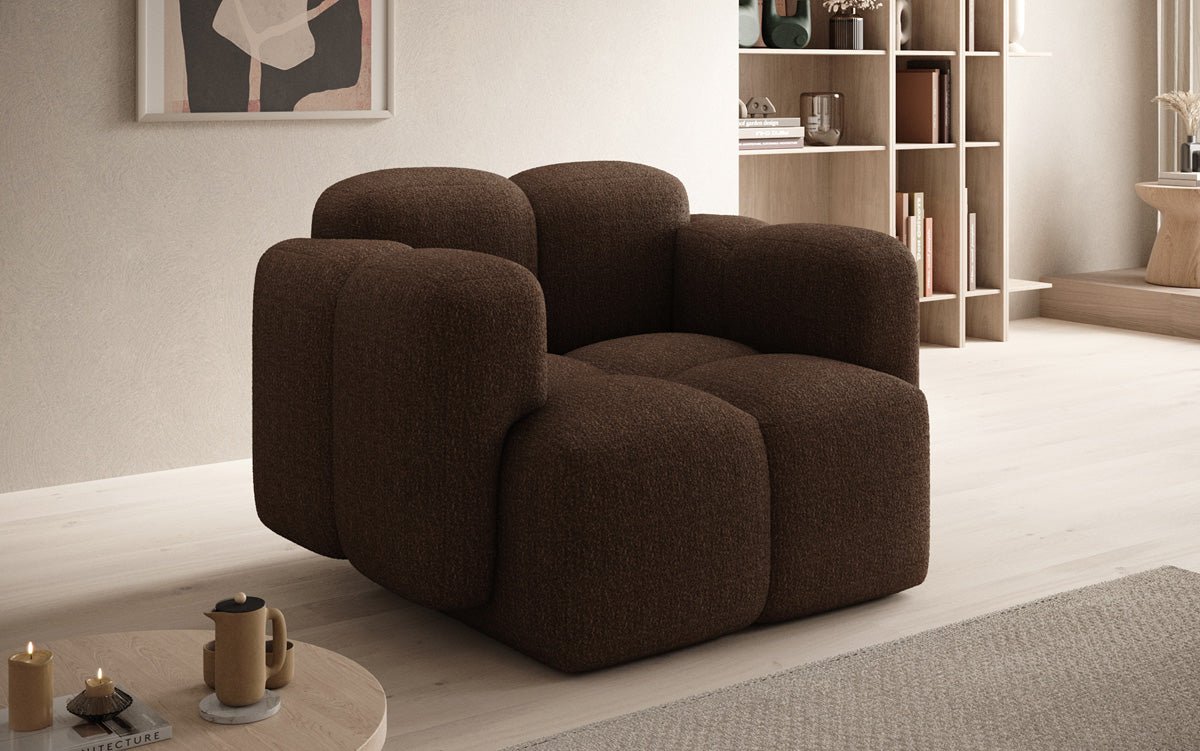 Exklusiver Designer Bouclé Sessel Celly – Stilvoller, Komfortabler Armlehnstuhl