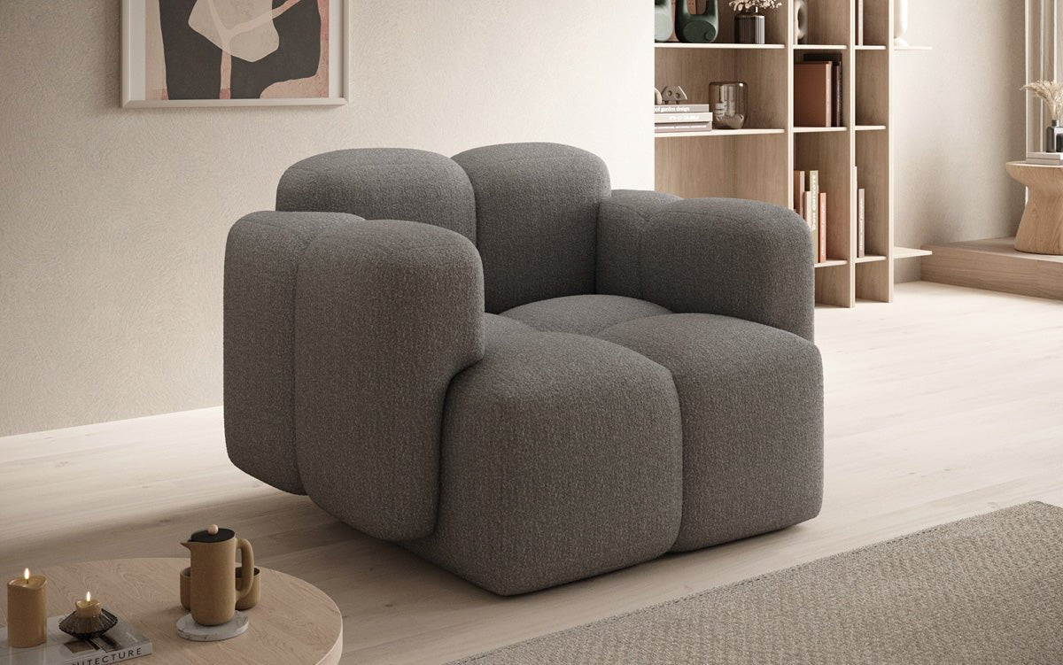 Exklusiver Designer Bouclé Sessel Celly – Stilvoller, Komfortabler Armlehnstuhl