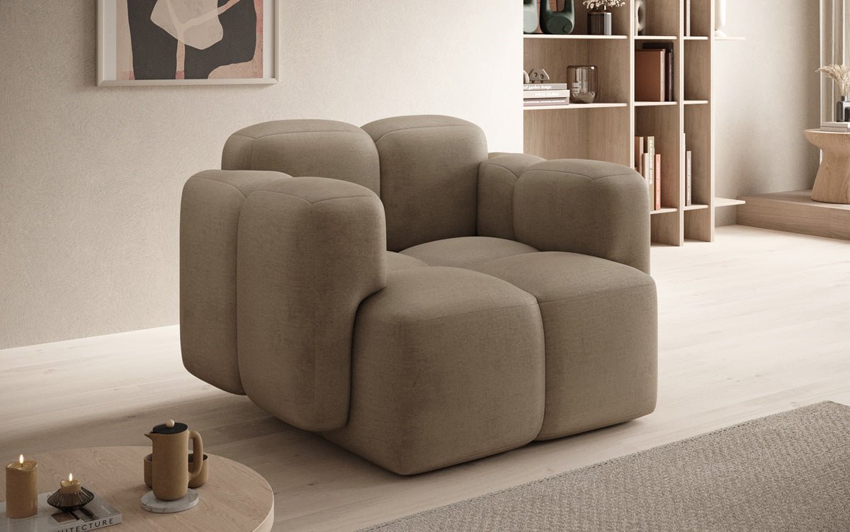 Luxuriöser Samt-Sessel Celly: Bequemer Designer-Einzelsessel für stilvolle Wohnräume