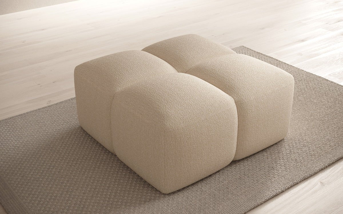 Luxuriöser Bouclé Beistellhocker Celly: Modern, Gemütlich, Vielseitig für Ihr Zuhause