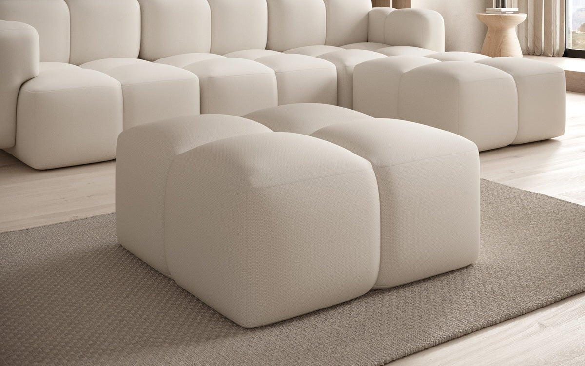Celly Stoff Beistellhocker: Moderner Runder Pouf für Gemütlichkeit & Stil