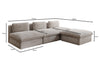 Gemütliches Designer L-Sofa Cuddle aus Cordstoff – Modernes Ecksofa Wohnzimmer