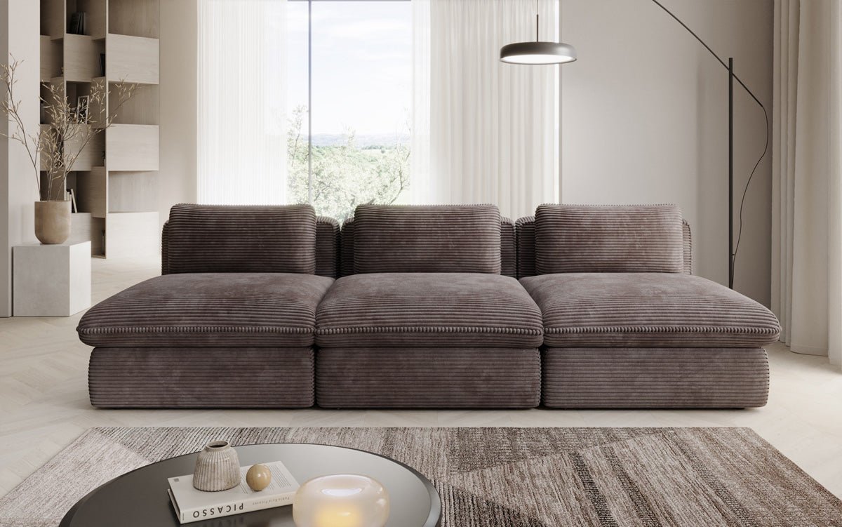 Luxuriöses Cord-Designer-Sofa Cuddle: Gemütlicher 3-Sitzer für modernes Wohnzimmer