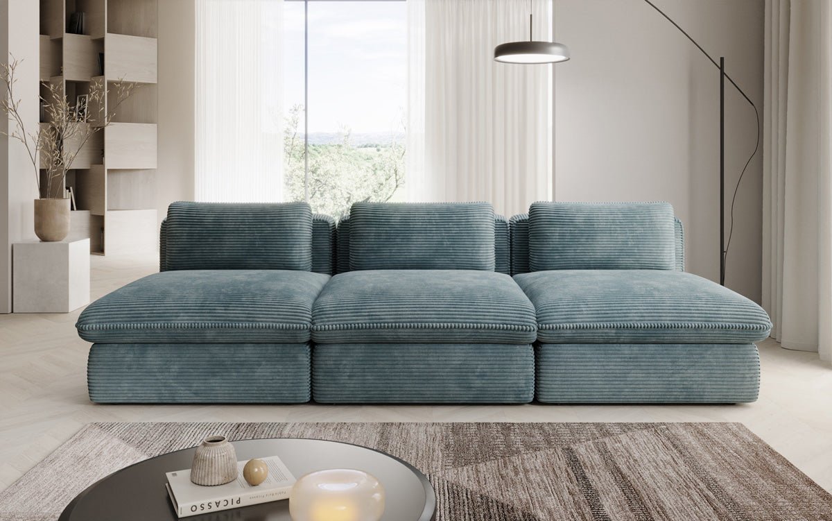 Luxuriöses Cord-Designer-Sofa Cuddle: Gemütlicher 3-Sitzer für modernes Wohnzimmer