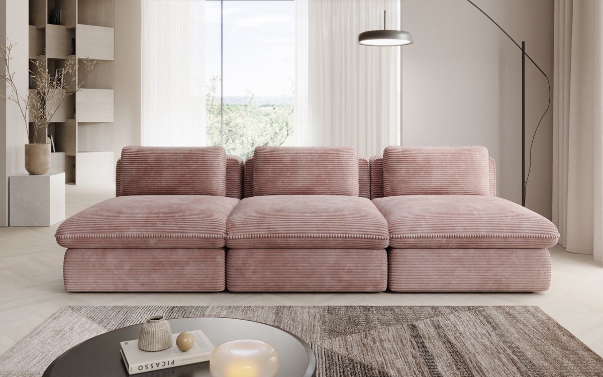 Luxuriöses Cord-Designer-Sofa Cuddle: Gemütlicher 3-Sitzer für modernes Wohnzimmer