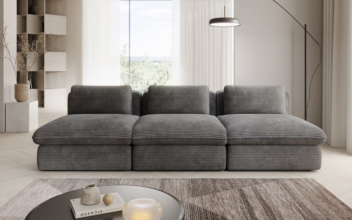 Luxuriöses Cord-Designer-Sofa Cuddle: Gemütlicher 3-Sitzer für modernes Wohnzimmer