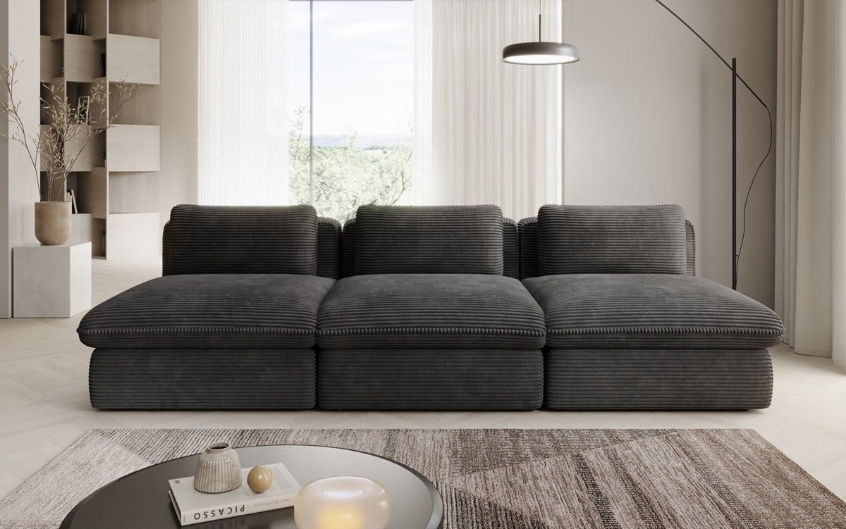 Luxuriöses Cord-Designer-Sofa Cuddle: Gemütlicher 3-Sitzer für modernes Wohnzimmer