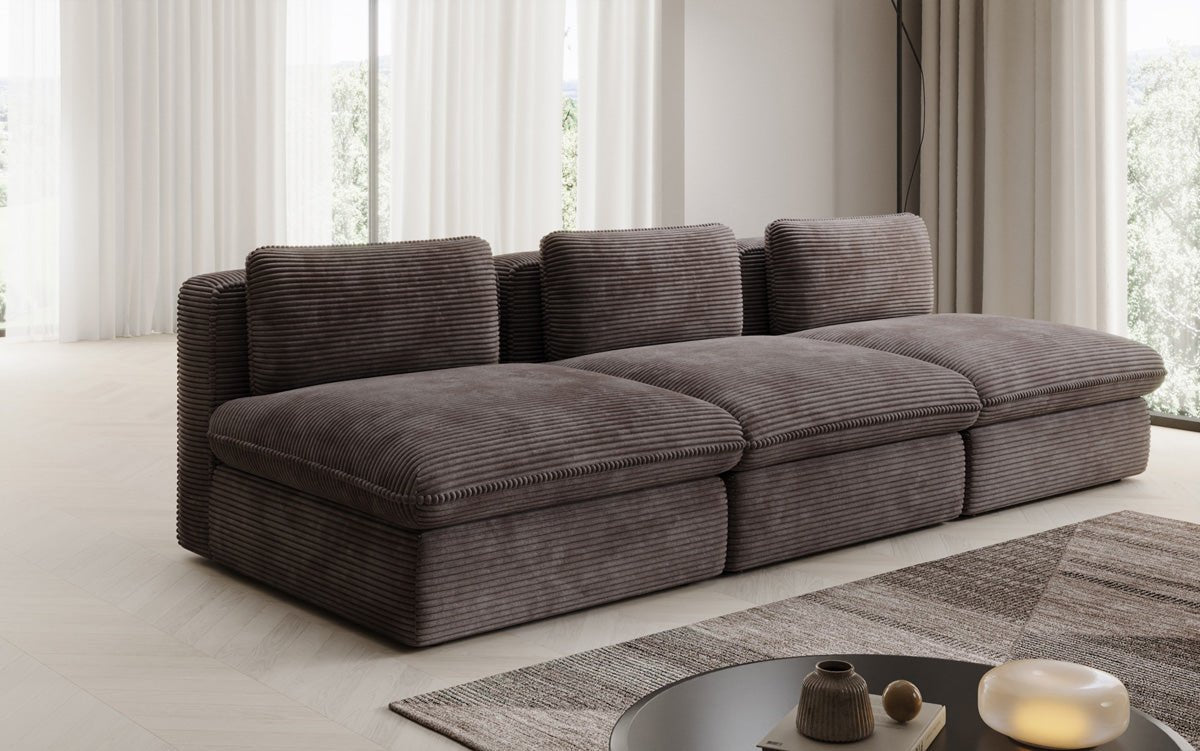 Luxuriöses Cord-Designer-Sofa Cuddle: Gemütlicher 3-Sitzer für modernes Wohnzimmer
