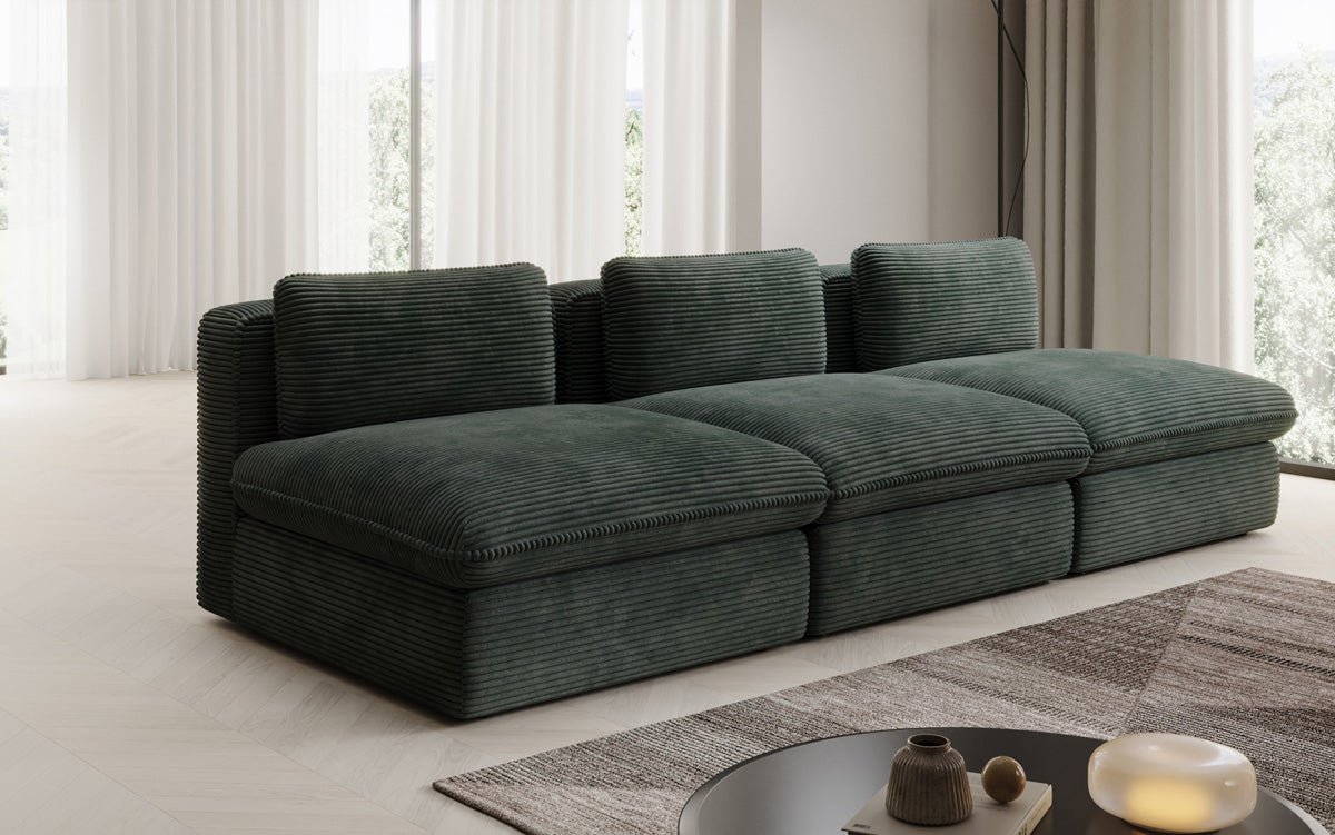Luxuriöses Cord-Designer-Sofa Cuddle: Gemütlicher 3-Sitzer für modernes Wohnzimmer