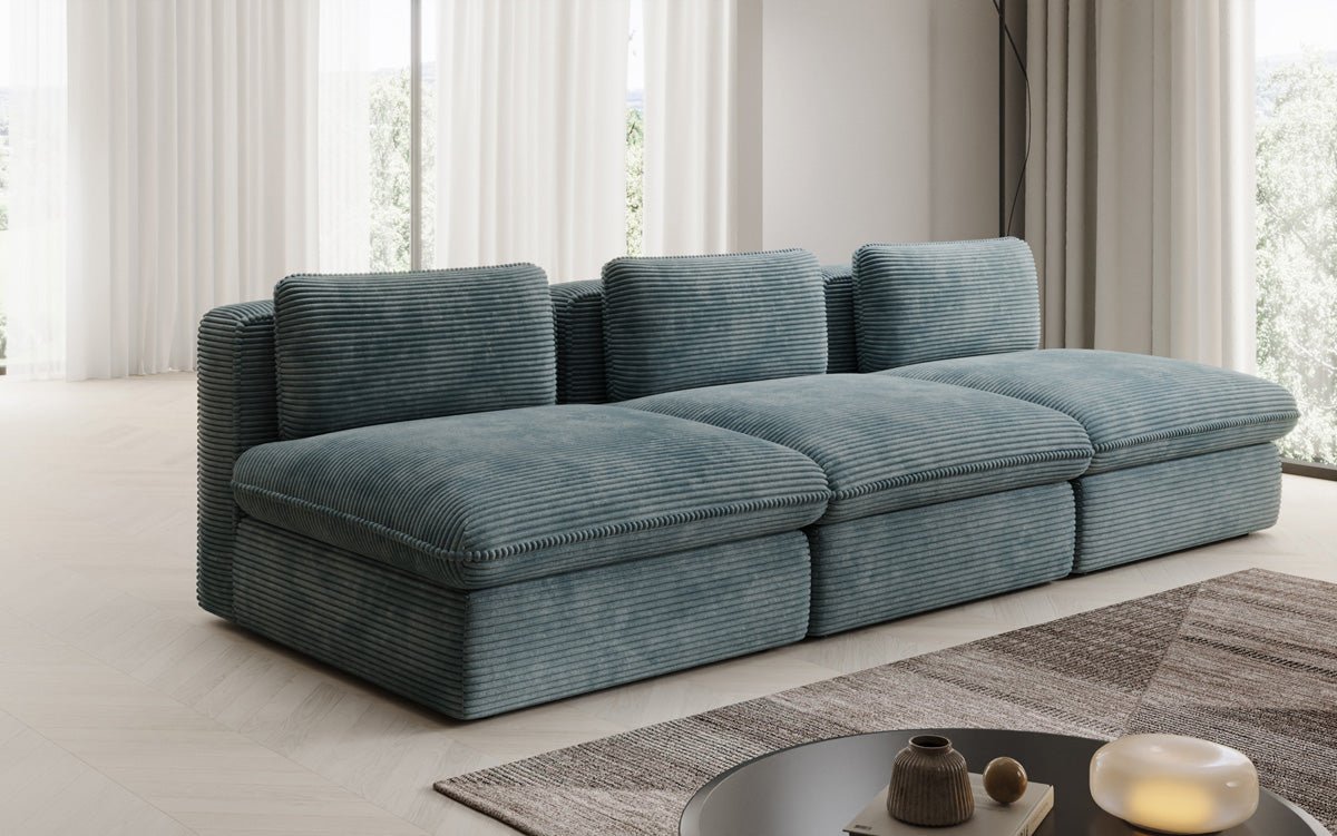 Luxuriöses Cord-Designer-Sofa Cuddle: Gemütlicher 3-Sitzer für modernes Wohnzimmer
