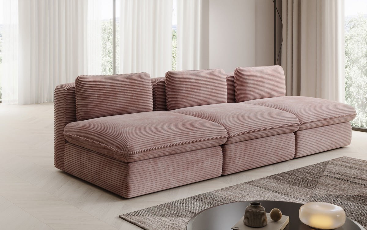 Luxuriöses Cord-Designer-Sofa Cuddle: Gemütlicher 3-Sitzer für modernes Wohnzimmer