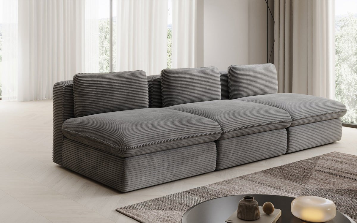Luxuriöses Cord-Designer-Sofa Cuddle: Gemütlicher 3-Sitzer für modernes Wohnzimmer