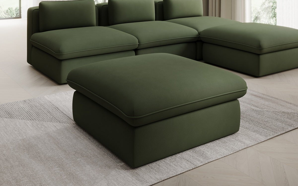 Gemütlicher Cuddle Beistellhocker, 90x90cm, Stoffbezug, Komfort für Ihr Zuhause