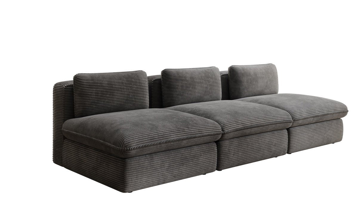 Luxuriöses Cord-Designer-Sofa Cuddle: Gemütlicher 3-Sitzer für modernes Wohnzimmer