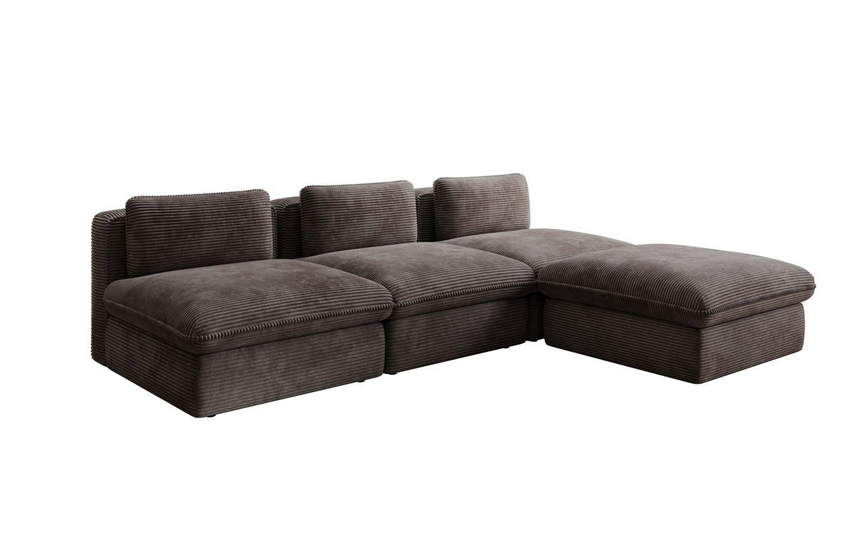 Gemütliches Designer L-Sofa Cuddle aus Cordstoff – Modernes Ecksofa Wohnzimmer