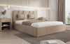 Luxuriöses Designer Polsterbett Alma mit Bouclé-Stoff und Stauraumfunktion