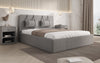Luxuriöses Designer Polsterbett Alma mit Bouclé-Stoff und Stauraumfunktion
