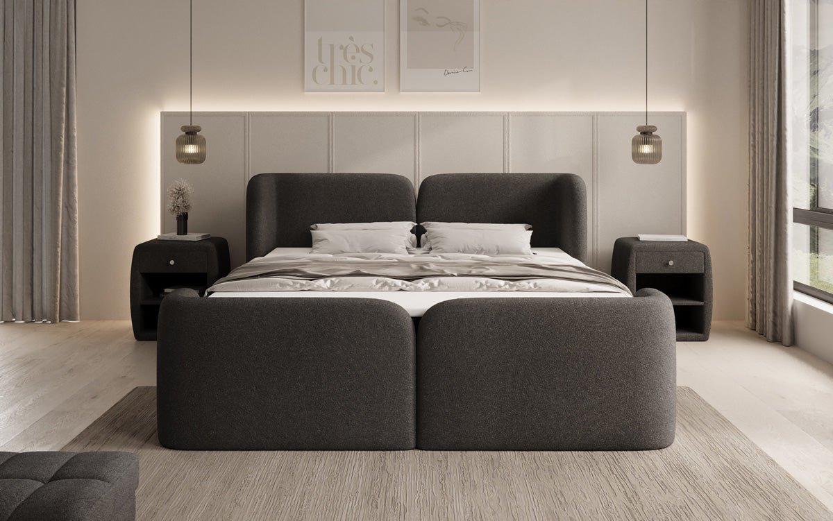 Riva Bouclé Boxspringbett mit Integriertem Stauraum – Luxuriöser Schlafkomfort und Elegantes Design