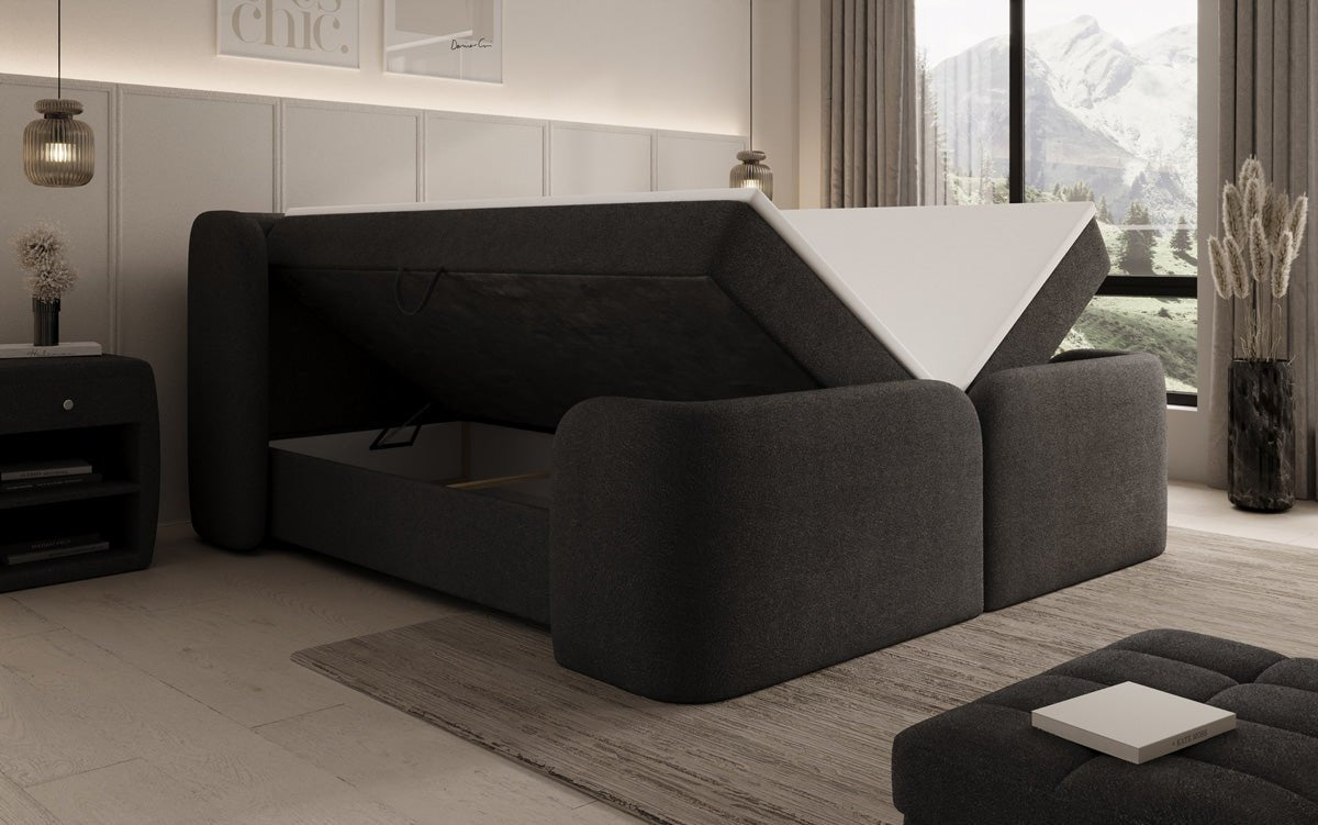 Riva Bouclé Boxspringbett mit Integriertem Stauraum – Luxuriöser Schlafkomfort und Elegantes Design